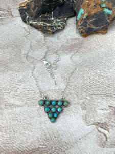 Handmade Kingman Turquoise <b>Necklace</b> Sterling Silver Southwestern Boho <b>Statement</b> Jewelry Artisan Gift for Her - Product Image 5