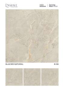 Carreaux de porcelaine 600x600 mm, surface mate sculptée, adaptés aux intérieurs modernes nécessitant une clarté de texture et un sol équilibré. - Product Image 3