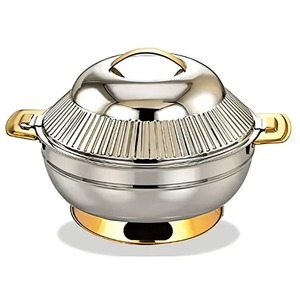 Elegant Stainless Steel Casserole With <b>Stand</b> Ideal For Festive Buffet Display And Guest Serving Handcrafted From India - Product Image 6
