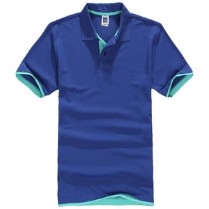 Polo de Manga Corta Azul Marino para Hombre, Algodón Piqué, Transpirable, Corte Regular Informal, Diseño de Punto de Color Sólido - Product Image 5