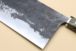 Couteau à découper artisanal en acier carbone de 7 pouces avec manche ambidextre en bois et résine, compatible lave-vaisselle et étui en cuir - Product Image 4
