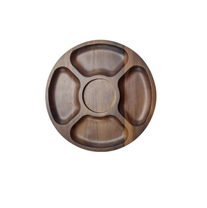 Bandeja de Servir de Madera Hecha a Mano con 6 Compartimentos, Organizador Ecológico para Aperitivos y Condimentos, Utensilios de Cocina Modernos y Personalizables, 100 Piezas - Product Image 5