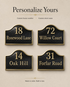 Plaque personnalisée en laiton massif, panneau métallique personnalisé, numéro d'adresse, plaque de nom vintage en bronze, panneau de porte personnalisé décoratif - Product Image 4