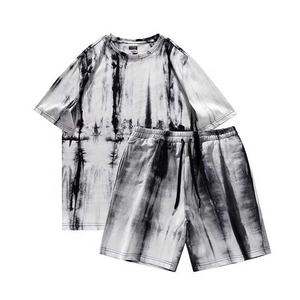 Conjunto de camiseta y pantalones cortos de manga corta de algodón de verano para hombre tejido de punto transpirable informal 100% chándales cómodos para hombre - Product Image 1