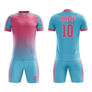 Maillot de football unisexe personnalisé 100 % polyester imprimé par transfert thermique, col en V, manches courtes, anti-humidité, coupe athlétique, devant - Product Image 3