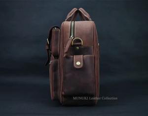 Maletín de Cuero Genuino Crazy Horse de Grano Completo, Duradero, para Hombre, para Portátil de 15 Pulgadas, para Uso en Oficina, LLB-0396 - Product Image 5