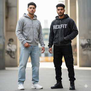 Hoodies de qualité supérieure coupés et cousus, entièrement ornés de strass, avec broderie appliquée personnalisée, épaules tombantes, fermeture éclair de haute qualité - Product Image 1