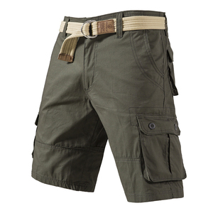 <b>Men's</b> <b>Brown</b> <b>Cargo</b> Shorts Midweight Canvas Multiple Pockets Breathable Casual Summer Style Button Fly - Product Image 3