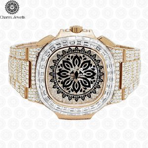 Charm_Jewells Boîtier de montre de luxe en acier inoxydable 40 mm Cadran analogique Verre saphir Mouvement mécanique unisexe Date automatique Push 10 - Product Image 2