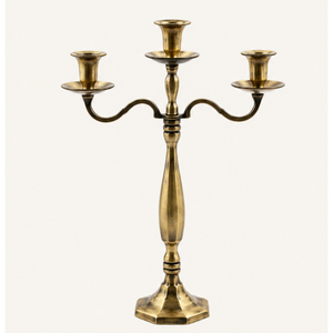 Candelabro de metal dorado de lujo al por mayor, de 3 brazos, centro de mesa para decoración de mesas de bodas, eventos, hoteles y fiestas. - Product Image 1