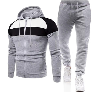 Men's 2 Piece Outfits Solid Color Long Sleeve Track Suit <b>Jacket</b> Coat Pants Tracksuit Set Gym <b>Workout</b> Casual Wear Track Suit - Product Image 4