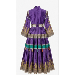 Purple Silk Lehenga Choli Gold Embroidery <b>Mirror</b> Work Wedding Indian Traditional Wear Women Floor Length Afghan Kuchi Dress - Product Image 4
