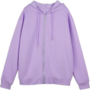 Sudadera con capucha extragrande personalizada para mujer, con cremallera, en colores rojo, rosa, verde salvia, lavanda, verde oliva y gris, de algodón y forro polar, con cordón ajustable. - Product Image 4