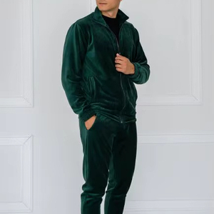 Ensemble de survêtement décontracté en velours respirant à capuche pour homme, personnalisé et de luxe - Product Image 1