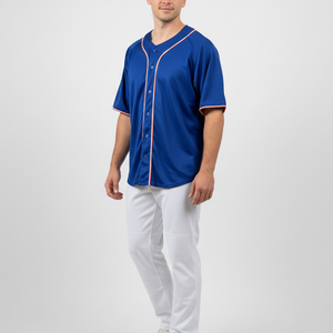 Camiseta de Béisbol Transpirable, Duradera y Ligera, Manga Corta, Botones Delanteros, Precio Económico, Ropa Deportiva, Camiseta de Béisbol de Poliéster - Product Image 1