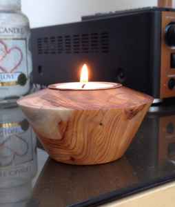 Porte-bougie rustique en bois, style ferme, pour centre de table, adapté aux bougies chauffe-plat - Product Image 6