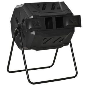 Attrezzatura per Fertilizzante Organico con Tamburo Rotante da 162L, Colore Nero, per Uso Esterno - Product Image 1
