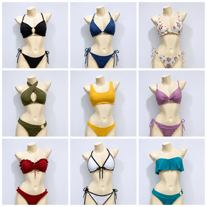 Elegant New Arrival Women's High Quality Eco-Friendly Quick Dry Spandex/Polyester Two <b>Bikini</b> <b>Set</b> V-<b>String</b> Bottom Contrast - Product Image 3