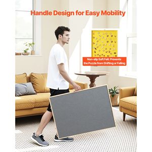 Tavolo in Legno Portatile per Puzzle da 1500 Pezzi con 4 Cassetti Girevoli in Feltro Colorato, 34x25 cm, con 2 Regolazioni Inclinabili - Product Image 6