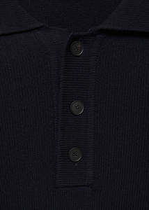 เสื้อโปโลผู้ชายแฟชั่น 100% ผ้าหนา 300 GSM พิมพ์ลายโลโก้แบบ DTF สีน้ำเงินกรมท่า ผ้าปิเก้ สำหรับผู้ชาย - Product Image 3