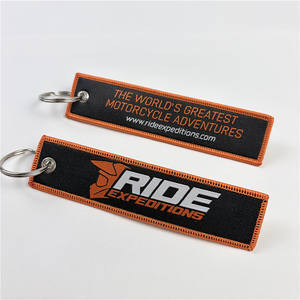 Porte-clés personnalisé brodé sur mesure, patch en toile, cuir PU, métal rectangulaire durable 13x3cm, promotionnel, pour entreprise, voiture - Product Image 2