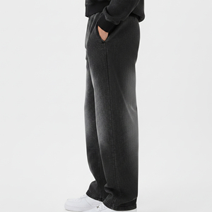 Custom Acid Wash Wide Leg Sweatpants Premium Vintage Faded Cotton Fleece Loose Fit Streetwear Jogger <b>Pants</b> For <b>Men</b> - Product Image 6
