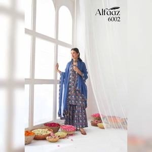 เสื้อพิมพ์ลายดอกไม้แบบดิจิตัลพิมพ์ลายดอกไม้ผ้ามัสลินผ้าไหมซาลวาร์ - Product Image 1