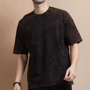 T-shirt Homme Qualité Pro 2026 en Coton Délavé Acide, Tissu Respirant, Fabriqué en Usine, Couleur Unie, T-shirts Vierge pour Homme - Product Image 6