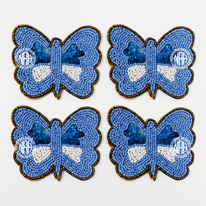 Sous-verres vintage papillon perlés, lot de 4, jaunes, pour boissons, mugs, décoration de table de printemps, café, cuisine - Product Image 3