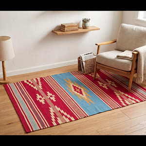 New Arrival Kilim Cotton Rug Foldable Geometric & Striped Pattern Soft Area Kilim Rugs Multi Spaces Use Rugs for <b>Kitchen</b> Bedroom - Product Image 2