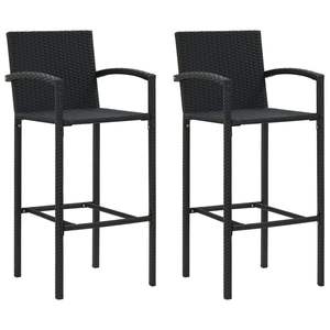 Set da Bar con Patio in Poly Rattan nero 3 pezzi eleganti mobili da esterno - Product Image 4