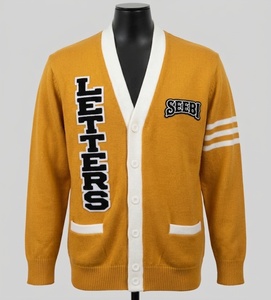 Trendy Bulk University Style <b>Women's</b> Anti-Wrinkle V-Neck <b>Oversized</b> Knitted Button Front <b>Cardigan</b> for Winter College - Product Image 4