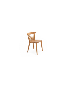 Chaise de salle à manger moderne en bois avec dossier à tiges et pieds coniques, design scandinave pour usage domestique - Product Image 6