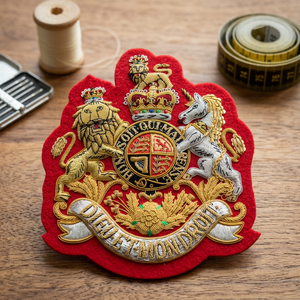 Custom Embroidered Royal Badge Patch <b>Sew</b>-On Fabric Badge For Garment Classical Style - Product Image 5