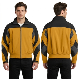 Custom <b>Black</b> Polyester Nylon Minimal Softshell <b>Jacket</b> for Men with Stand Collar and Full Zip for Urban Casual Layering - Product Image 6