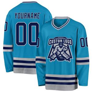 Maillot de hockey sur glace pour équipe, 100 % polyester, couleurs personnalisées, logo, numéro, impression par transfert thermique et broderie, nom d'équipe personnalisé pour les clubs - Product Image 6