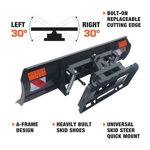 Lama spazzaneve/terna da 94 pollici per skid steer, con bordo tagliente a bullone regolabile a 30 gradi (sinistra/destra) e pattini universali - Nuovo di zecca - Product Image 4