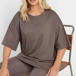 Camiseta de mujer modal estampada blanca con cuello redondo, camiseta informal de manga corta con estampado para chica, camiseta holgada barata de moda urbana para mujer - Product Image 6