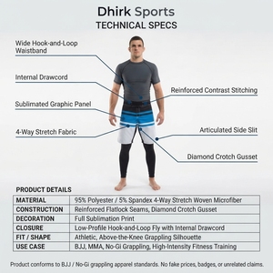 <b>Combat</b> Sports MMA Fight <b>Shorts</b> <b>for</b> <b>Men</b>-Lightweight Blue Gradient Grappling Trunks B2B Training Wear OEM Supplier Sialkot - Product Image 5
