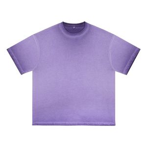 T-shirt décontracté pour homme 100 % coton à manches courtes col rond couleur unie respirant coupe classique en jersey tricoté teint uni - Product Image 4