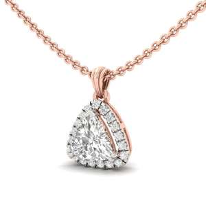 จี้เพชรทรงสามเหลี่ยมแบบเฮโลเซ็ตติ้ง ได้รับการรับรองจาก GIA เพชรธรรมชาติ ทองคำขาวสำหรับผู้หญิง ดีไซน์โดดเด่นมีเอกลักษณ์ - Product Image 4