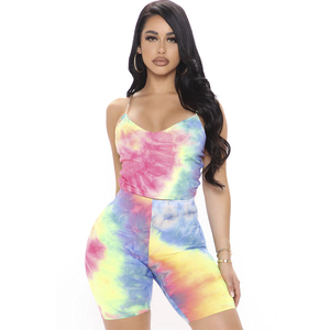 Ensemble sportif d'été respirant pour femme, 2 pièces, 100 % coton, col en V, manches courtes, tricoté, au-dessus du genou - Product Image 3