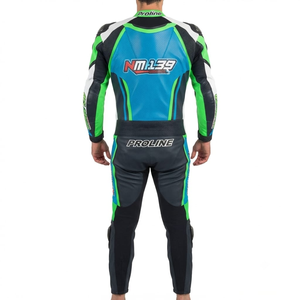 Combinaison de moto pour homme Zuzuki Pro 1 pièce en cuir de vache véritable/cuir de kangourou, style MotoCP, armure niveau 2 - Product Image 2
