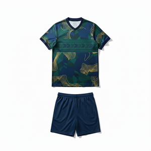Maillot de football personnalisé pour adulte, ensemble complet respirant à manches courtes, léger, 100 % polyester, tenue de football pour homme - Product Image 3