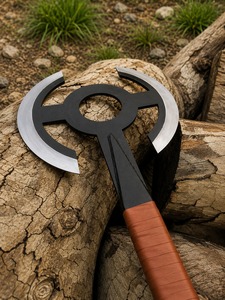 Hache tactique à double lame, tête en acier inoxydable, manche en caoutchouc, pour le camping et la survie, garantie de 3 ans - Product Image 4