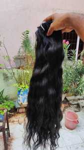 Extensiones de cabello crudo virgen natural del sur de la India de calidad superior Paquetes de cabello humano sin procesar con patillas de textura ondulada natural - Product Image 3