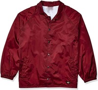 Veste Coach Unisexe Homme en Toile Polyester Violette avec Fermeture Boutonnée Cachée, Col Rabattu, Hiver, Imperméable, Logo Avant