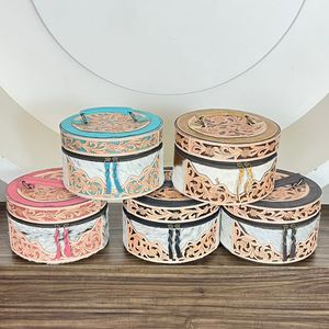 OEM ODM Classic Jewelry <b>Box</b> Set Floral Pattern Tooled Cowhide Leather Makeup Organizer Travel <b>Vanity</b> Case Gift Storage <b>Box</b> Set - Product Image 5