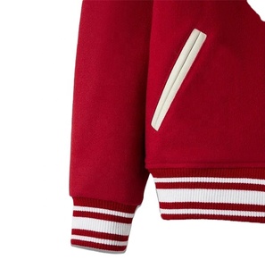 Veste d'hiver universitaire pour homme avec logo personnalisé, vente en gros, tailles plus, style uni, veste varsity en laine méltone personnalisée pour homme - Product Image 5