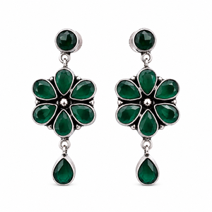 Proveedor Mayorista de Aretes Florales con Piedras Verdes y Azules, Colección de Piedras de Colores |   Fabricante de Joyería para Pedidos al por Mayor - Product Image 1
